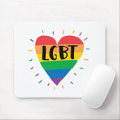 LGBT Rainbow Heart Muismat (Met muis)