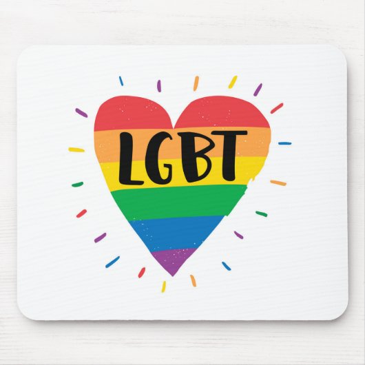 LGBT Rainbow Heart Muismat (Voorkant)