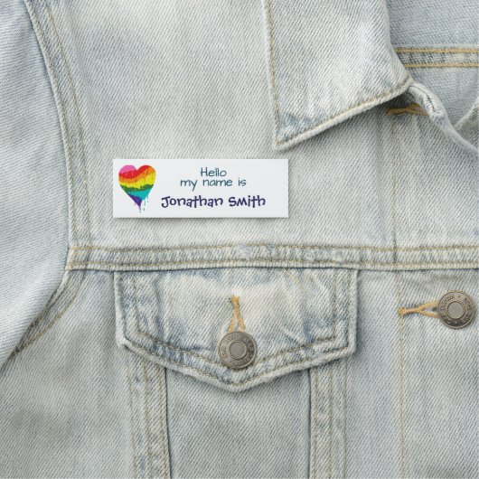 LGBT Rainbow Heart Naamplaatje (In situ)