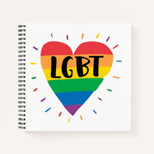 LGBT Rainbow Heart Notitieboek (Voorkant)