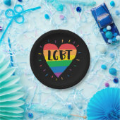 LGBT Rainbow Heart Papieren Bordje (Feest)