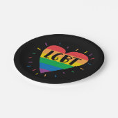 LGBT Rainbow Heart Papieren Bordje (Gekanteld)