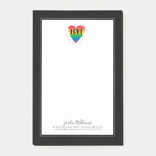 LGBT Rainbow Heart Post-it® Notes (Voorkant)