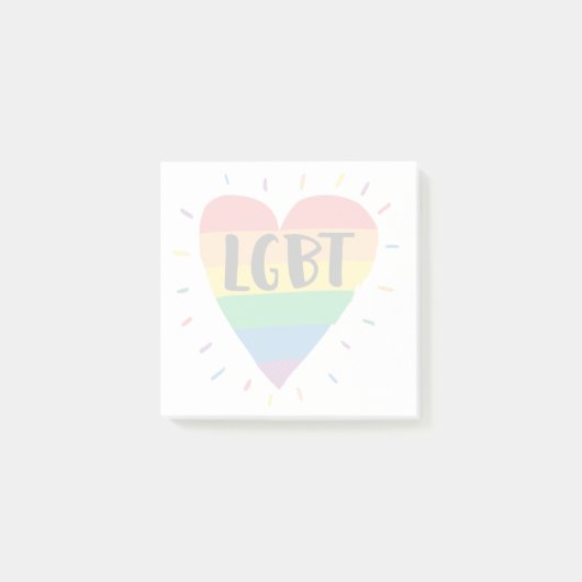 LGBT Rainbow Heart Post-it® Notes (Voorkant)