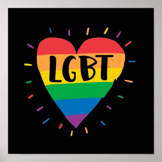LGBT Rainbow Heart Poster (Voorkant)
