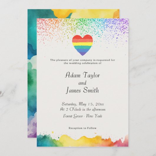 LGBT Rainbow Heart Pride Flag Kaart (Voorkant / Achterkant)