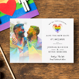 LGBT Rainbow Heart Save New Date Postponed Weddens