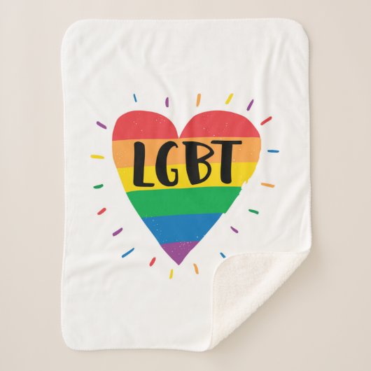 LGBT Rainbow Heart Sherpa Deken (Voorkant)