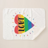 LGBT Rainbow Heart Sherpa Deken (Voorkant (horizontaal))
