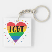 LGBT Rainbow Heart Sleutelhanger (Achterkant)