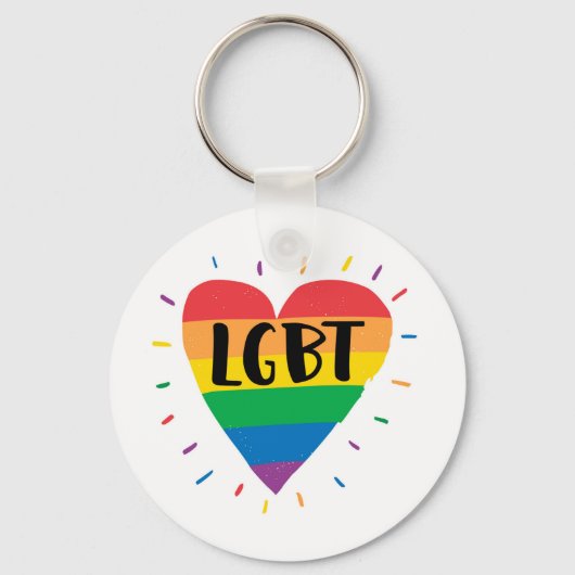 LGBT Rainbow Heart Sleutelhanger (Voorkant)