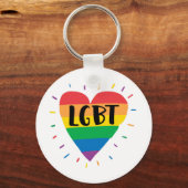 LGBT Rainbow Heart Sleutelhanger (Voorkant)