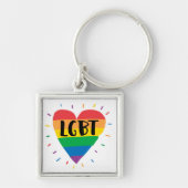 LGBT Rainbow Heart Sleutelhanger (Voorkant)