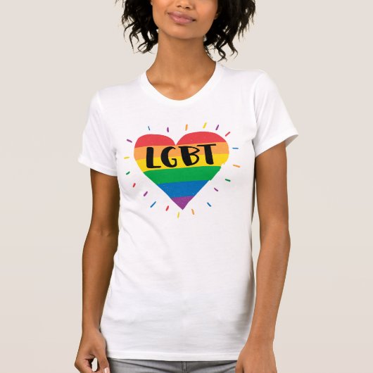 LGBT Rainbow Heart T-shirt (Voorkant)