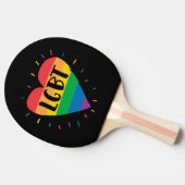 LGBT Rainbow Heart Tafeltennisbatje (Zijkant)