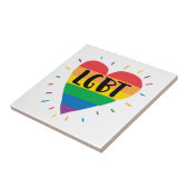 LGBT Rainbow Heart Tegeltje (Zijkant)