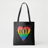 LGBT Rainbow Heart Tote Bag (Voorkant)