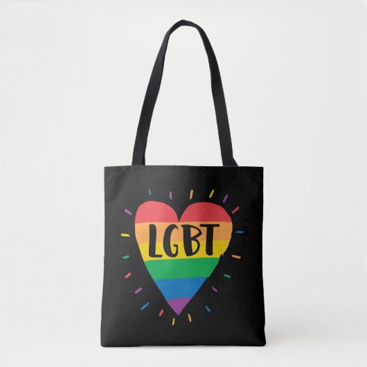 LGBT Rainbow Heart Tote Bag (Voorkant)