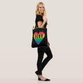 LGBT Rainbow Heart Tote Bag (Op model)