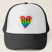 LGBT Rainbow Heart Trucker Pet (Voorkant)