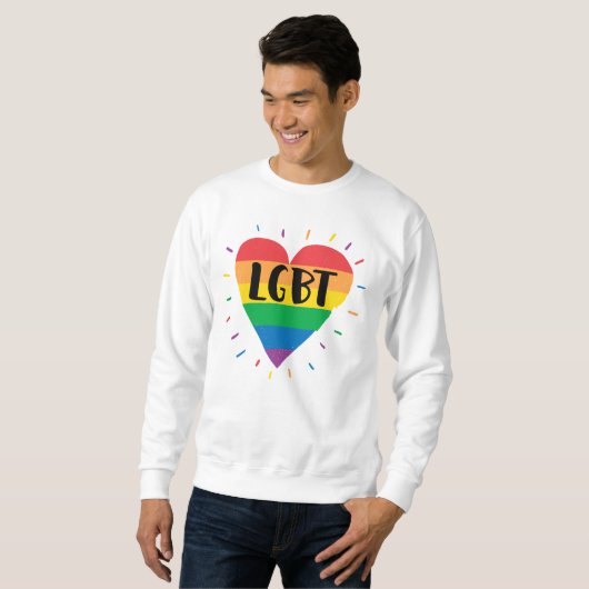 LGBT Rainbow Heart Trui (Voorkant volledig)