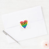 LGBT Rainbow Heart Vierkante Sticker (Envelop)