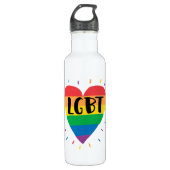 LGBT Rainbow Heart Waterfles (Voorkant)