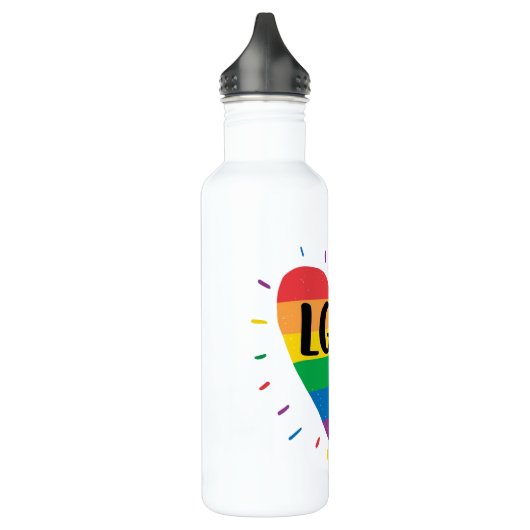 LGBT Rainbow Heart Waterfles (Links)