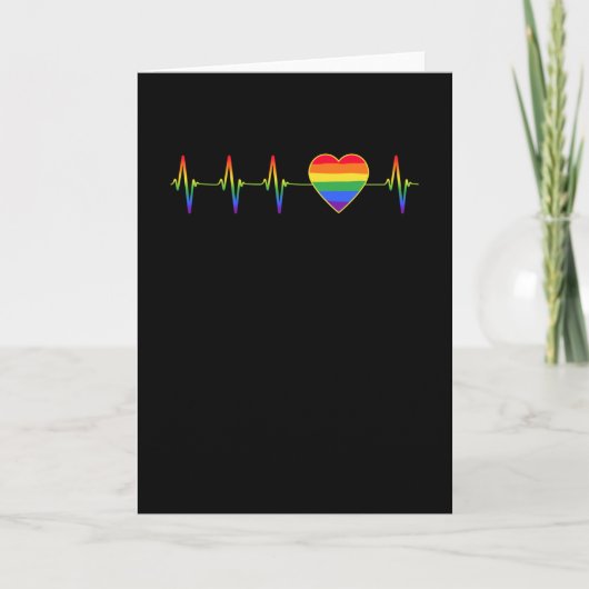 LGBT Rainbow Heartbeat EKG Kaart (Voorkant)