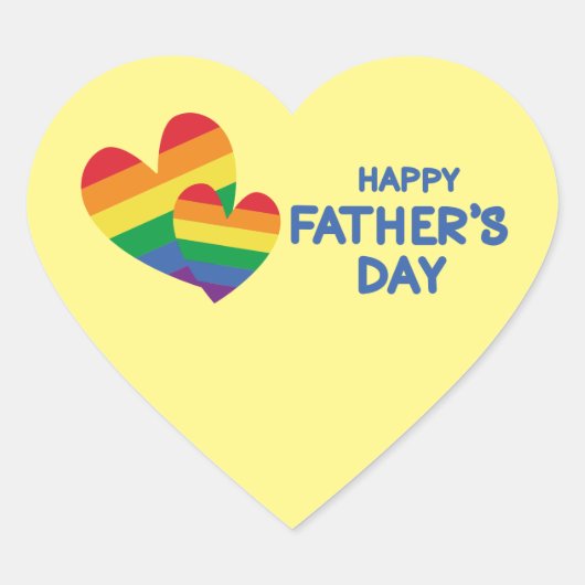 LGBT Rainbow Hearts Vaderdag Hart Sticker (Voorkant)