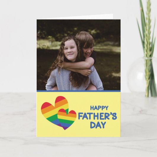 LGBT Rainbow Hearts Vaderdag Kaart (Voorkant)