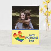 LGBT Rainbow Hearts Vaderdag Kaart (Gele Bloem)