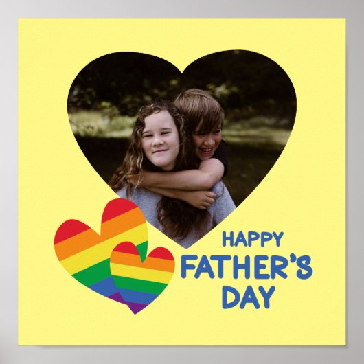 LGBT Rainbow Hearts Vaderdag Poster (Voorkant)