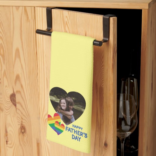 LGBT Rainbow Hearts Vaderdag Theedoek (Derde Gevouwen)