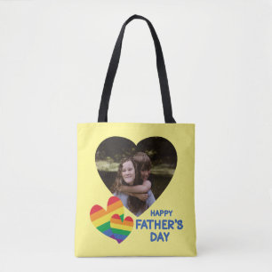 LGBT Rainbow Hearts-Vaderdag Tote Bag