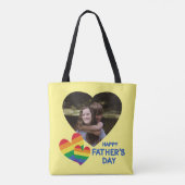 LGBT Rainbow Hearts Vaderdag Tote Bag (Achterkant)