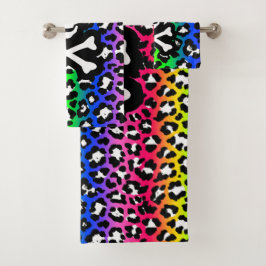 LGBT Rainbow Jolly Roger Leopard Print Bad Handdoek
