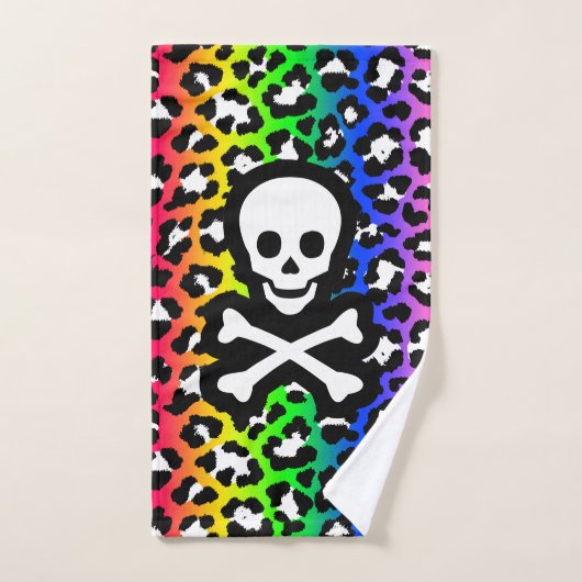 LGBT Rainbow Jolly Roger Leopard Print Bad Handdoek (Handdoek)