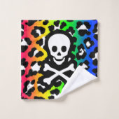 LGBT Rainbow Jolly Roger Leopard Print Bad Handdoek (Wasdoekje)
