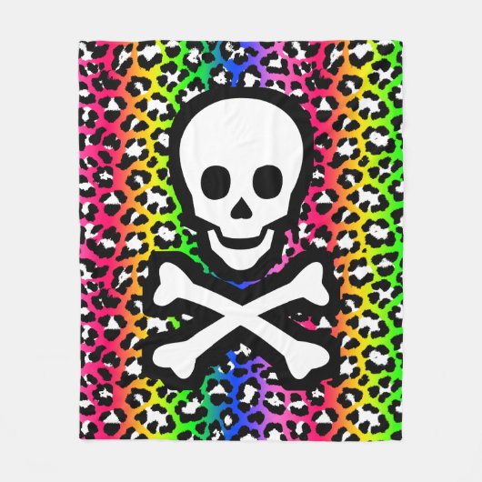 LGBT Rainbow Jolly Roger Pirate Skull Fleece Deken (Voorkant)