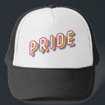 LGBT Rainbow Lettering Pride Trucker Hat Trucker Pet<br><div class="desc">Juni zou wel Pride Month kunnen zijn, maar er is geen reden om trots en de rechten van iedereen van het jaar niet te vieren met deze retro-achtige petten en om de prachtige boodschap van gelijkheid te verspreiden. Voeg uw douanetekst aan dit ontwerp toe door de "Edit this design sjabloon"vakjes...</div>