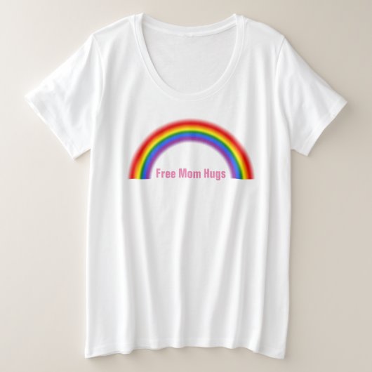 LGBT Rainbow LGBTQ Gay Pride Free Mam Hugs Grote Maat T-shirt (Design voorkant)