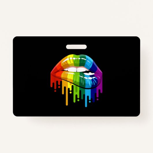 LGBT Rainbow Lip Gay Pride Badge (Voorkant)