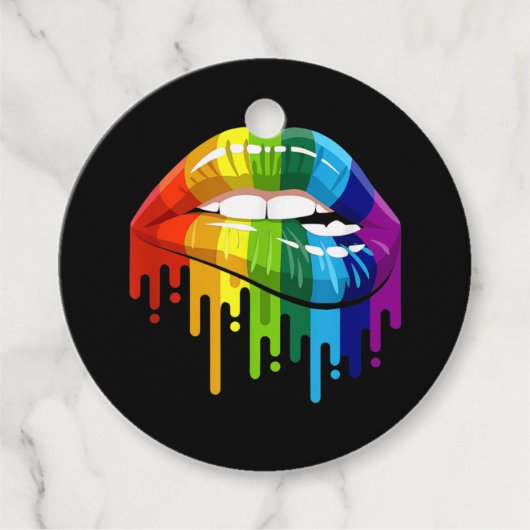 LGBT Rainbow Lip Gay Pride Bedankjes Labels (Voorkant)