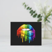 LGBT Rainbow Lip Gay Pride Briefkaart (Staand voorkant)
