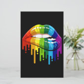 LGBT Rainbow Lip Gay Pride Briefpapier (Staand voorkant)