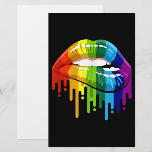 LGBT Rainbow Lip Gay Pride Briefpapier (Voorkant / Achterkant)