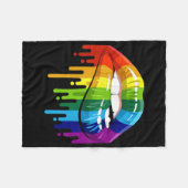 LGBT Rainbow Lip Gay Pride Fleece Deken (Voorkant (Horizontaal))
