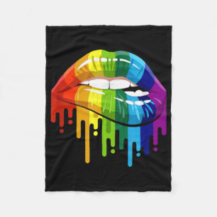 LGBT Rainbow Lip Gay Pride Fleece Deken