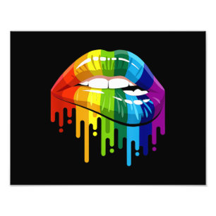 LGBT Rainbow Lip Gay Pride Foto Afdruk